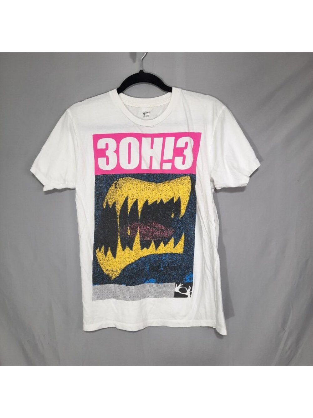 Vintage Y2K 3OH3 Band Shirt Size Small Shear White Pop Emo Music Scene 2000s